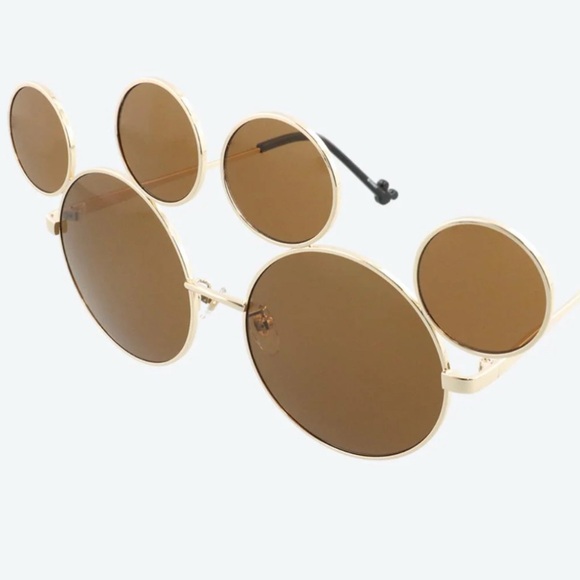 Disney Accessories - Japan Tokyo Disney Resort Disneyland Park Sunglasses Mickey Mouse Brown/Gold NWT